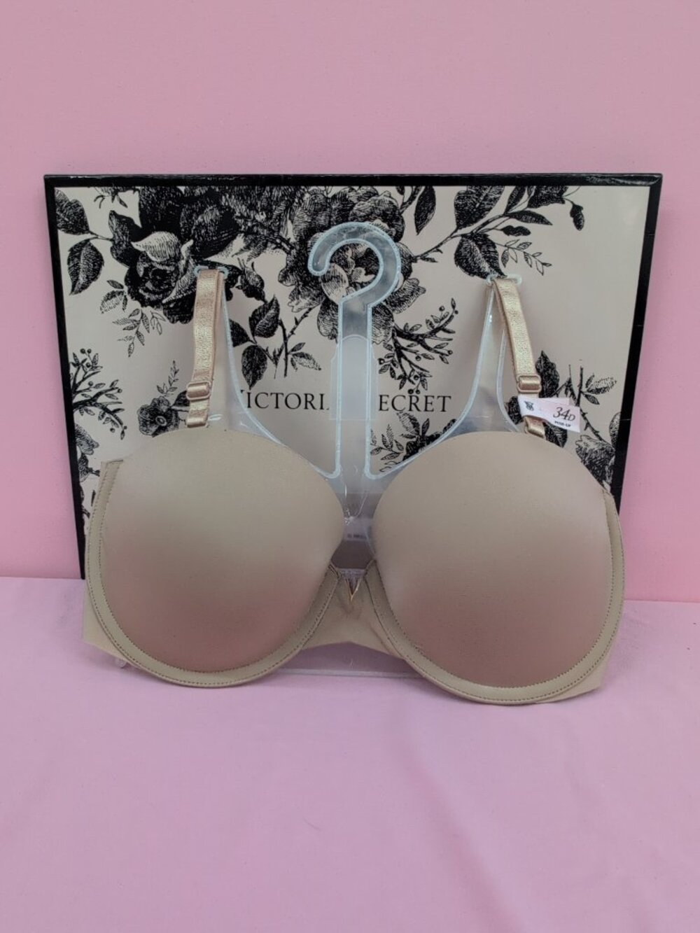 Victoria's Secret Bare Illusions Smooth Uplift Strapless Push-Up Bra 34D Praline